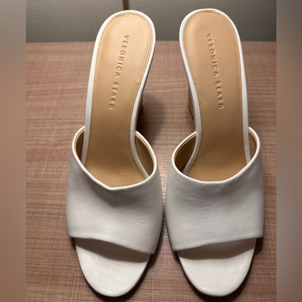 Veronica Beard, Dali Wedge, White Leather - size 10 1/2, NEW